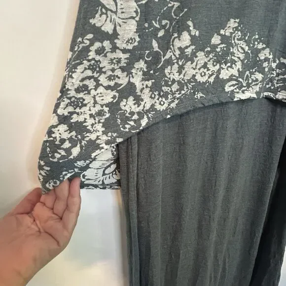 Habitat Gray Layered Midi Dress‎ M Sleeveless Lagenlook  Art to Wear Comfort - Picture 2 of 8